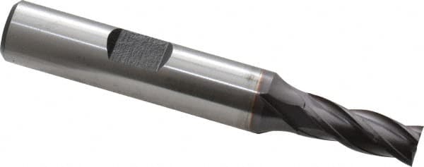 Square End Mill: 1/4'' Dia, 5/8'' LOC, 3/8'' Shank Dia, 2-7/16'' OAL, 4 Flutes, Cobalt MPN:E7039016