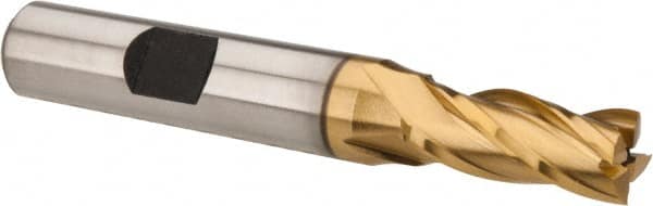 Square End Mill: 5/16'' Dia, 3/4'' LOC, 3/8'' Shank Dia, 2-1/2'' OAL, 4 Flutes, High Speed Steel MPN:E8031020