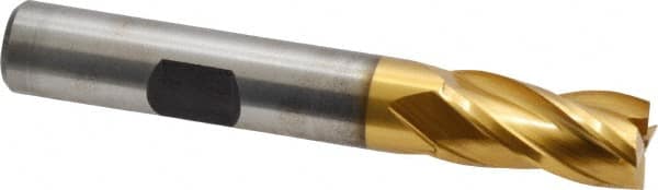 Square End Mill: 3/8'' Dia, 3/4'' LOC, 3/8'' Shank Dia, 2-1/2'' OAL, 4 Flutes, High Speed Steel MPN:E8031024