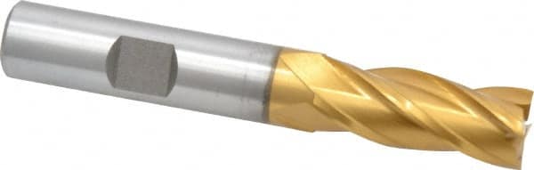 Square End Mill: 1/2'' Dia, 1-1/4'' LOC, 1/2'' Shank Dia, 3-1/4'' OAL, 4 Flutes, High Speed Steel MPN:E8031032