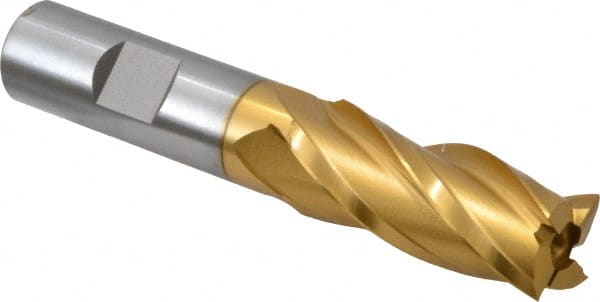 Square End Mill: 11/16'' Dia, 1-5/8'' LOC, 5/8'' Shank Dia, 3-3/4'' OAL, 4 Flutes, High Speed Steel MPN:E8031044