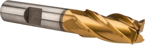 Square End Mill: 7/16'' Dia, 1'' LOC, 3/8'' Shank Dia, 2-11/16'' OAL, 4 Flutes, High Speed Steel MPN:E8031901