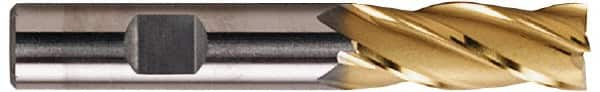 Square End Mill: 11/16'' Dia, 1-5/8'' LOC, 1/2'' Shank Dia, 3-5/8'' OAL, 4 Flutes, High Speed Steel MPN:E8031906