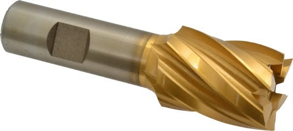 Square End Mill: 1-1/8'' Dia, 1-1/2'' LOC, 3/4'' Shank Dia, 3-7/8'' OAL, 6 Flutes, High Speed Steel MPN:E803210802