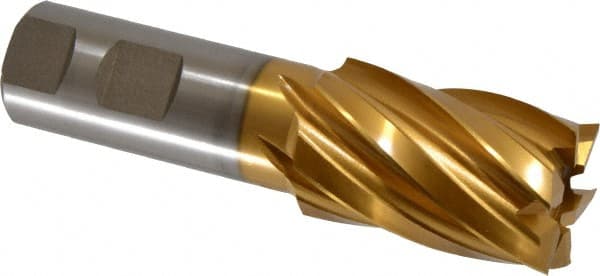 Square End Mill: 1-1/4'' Dia, 2'' LOC, 1'' Shank Dia, 4-1/2'' OAL, 6 Flutes, High Speed Steel MPN:E8032901