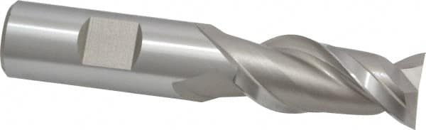 Square End Mill: 3/4'' Dia, 1-5/8'' LOC, 3/4'' Shank Dia, 3-7/8'' OAL, 2 Flutes, High Speed Steel MPN:GG070048