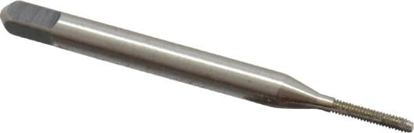 Straight Flute Tap: #0-80 UNF, 2 Flutes, Bottoming, 3B Class of Fit, High Speed Steel, Bright/Uncoated MPN:K008002AS