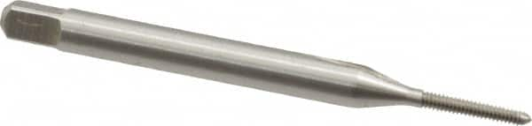 Straight Flute Tap: #0-80 UNF, 2 Flutes, Bottoming, 2B Class of Fit, High Speed Steel, Bright/Uncoated MPN:K008004AS