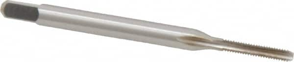 Straight Flute Tap: M2x0.40 Metric Coarse, 3 Flutes, Bottoming, 6H Class of Fit, High Speed Steel, Bright/Uncoated MPN:K027710AS