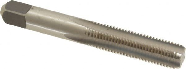 Straight Flute Tap: M10x1.25 Metric Fine, 4 Flutes, Bottoming, High Speed Steel, Bright/Uncoated MPN:K027762AS