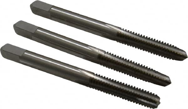 #12-24 UNC, 4 Flute, Bottoming, Plug & Taper, Bright Finish, High Speed Steel Tap Set MPN:K008919AS