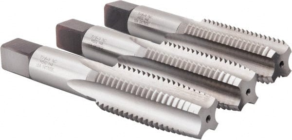 Tap Set: 7/8-9 UNC, 4 Flute, High Speed Steel, Bright Finish MPN:K008939AS