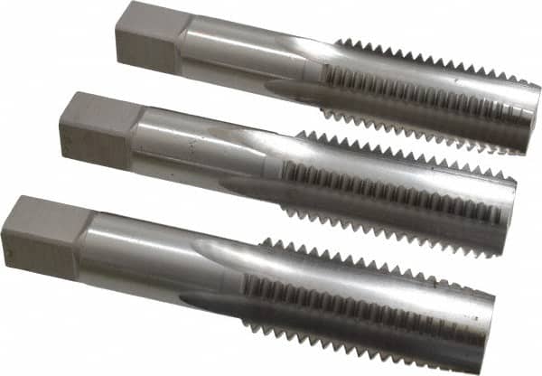 1-8 UNC, 4 Flute, Bottoming, Plug & Taper, Bright Finish, High Speed Steel Tap Set MPN:K008941AS