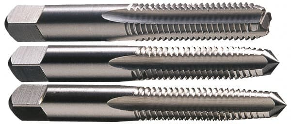 Tap Set: #10-24 UNC, 4 Flute, High Speed Steel, Bright Finish MPN:K008970AS