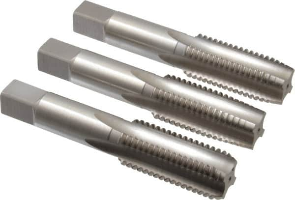 Tap Set: Metric Coarse, 4 Flute, High Speed Steel, Bright Finish MPN:K029518AS