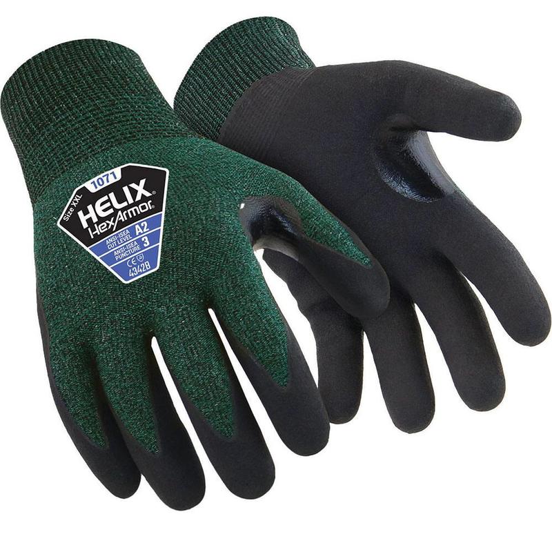 General Purpose Gloves: Size X-Large, ANSI Cut A2, ANSI Puncture 3, Micro-Foam Nitrile, Series Helix MPN:1071-XL (10)