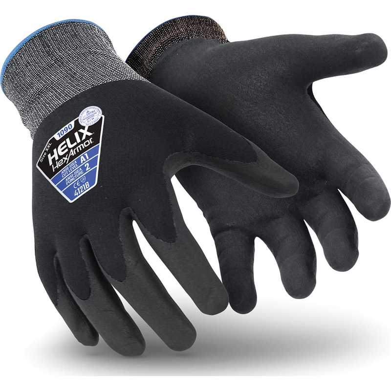 Cut & Puncture-Resistant Gloves: Size 3XL, ANSI Cut A1, ANSI Puncture 2, Foam Nitrile, Nylon Blend MPN:1090-XXXL (12)