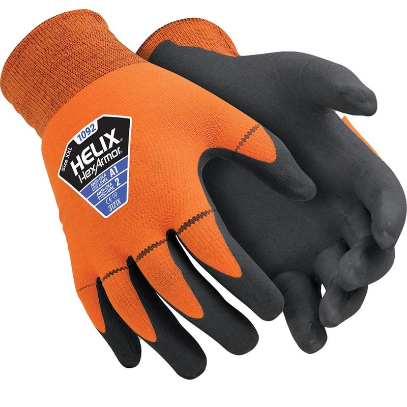 Cut & Puncture-Resistant Gloves: Size 3X-Small, ANSI Cut A1, ANSI Puncture 2, Foam Nitrile, Nylon Blend MPN:1092-XXXS (4)