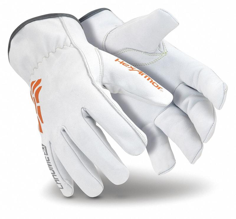 J7655 Leather Gloves Light Gray Orange XS PR MPN:4061-XS (6)