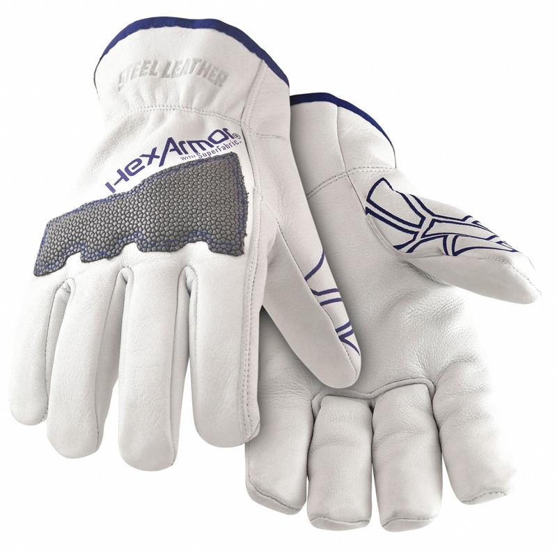 D2071 Leather Gloves Gray White XS PR MPN:5033-XS (6)