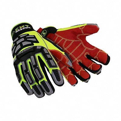 Safety Gloves Black/Hi-Vis Grn/Red L PR MPN:4011-L (9)