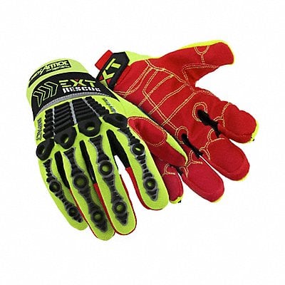 Safety Gloves Black/Hi-Vis Grn/Red L PR MPN:4012-L (9)