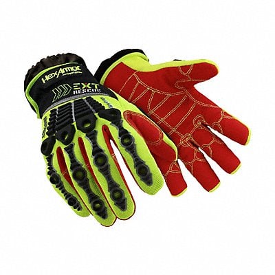 Safety Gloves Black/Hi-Vis Grn/Red M PR MPN:4013-M (8)