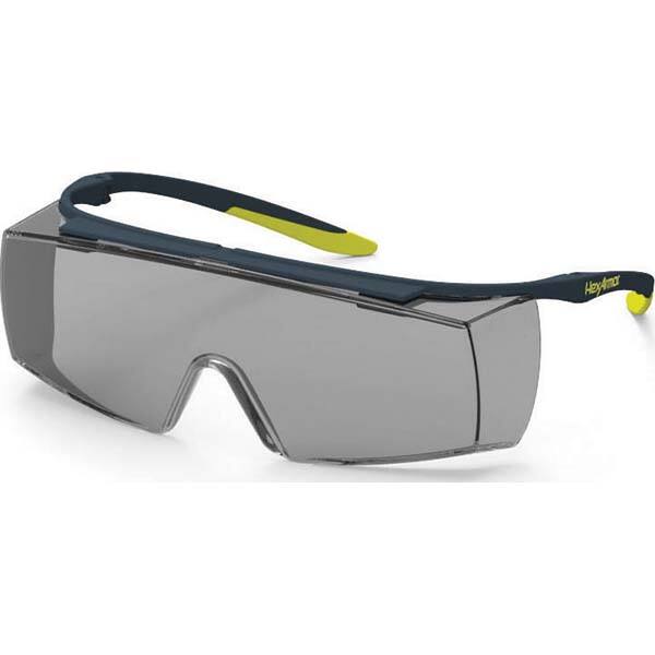 Safety Glass: Anti-Fog & Scratch-Resistant, Polycarbonate, Gray Lenses, Frameless, UV Protection MPN:11-18002-02