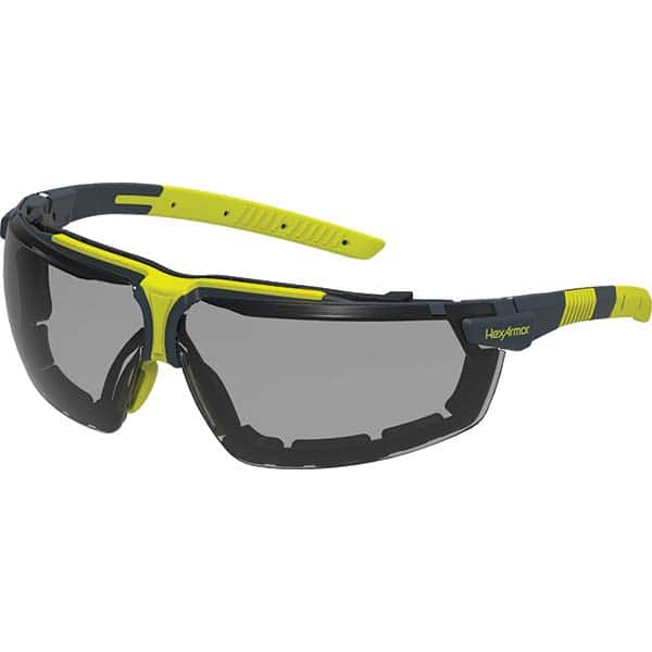 Safety Glass: Anti-Fog & Scratch-Resistant, Polycarbonate, Gray Lenses, Frameless, UV Protection MPN:11-27002-02