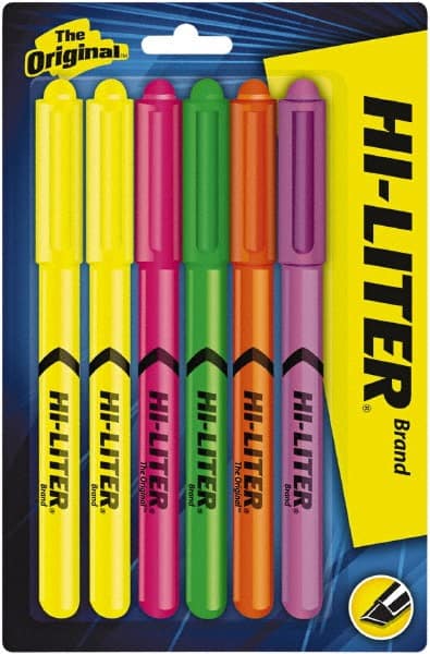 Highlighter Marker: Green, Orange, Pink, Purple & Yellow, AP Non-Toxic, Chisel Point MPN:AVE23565