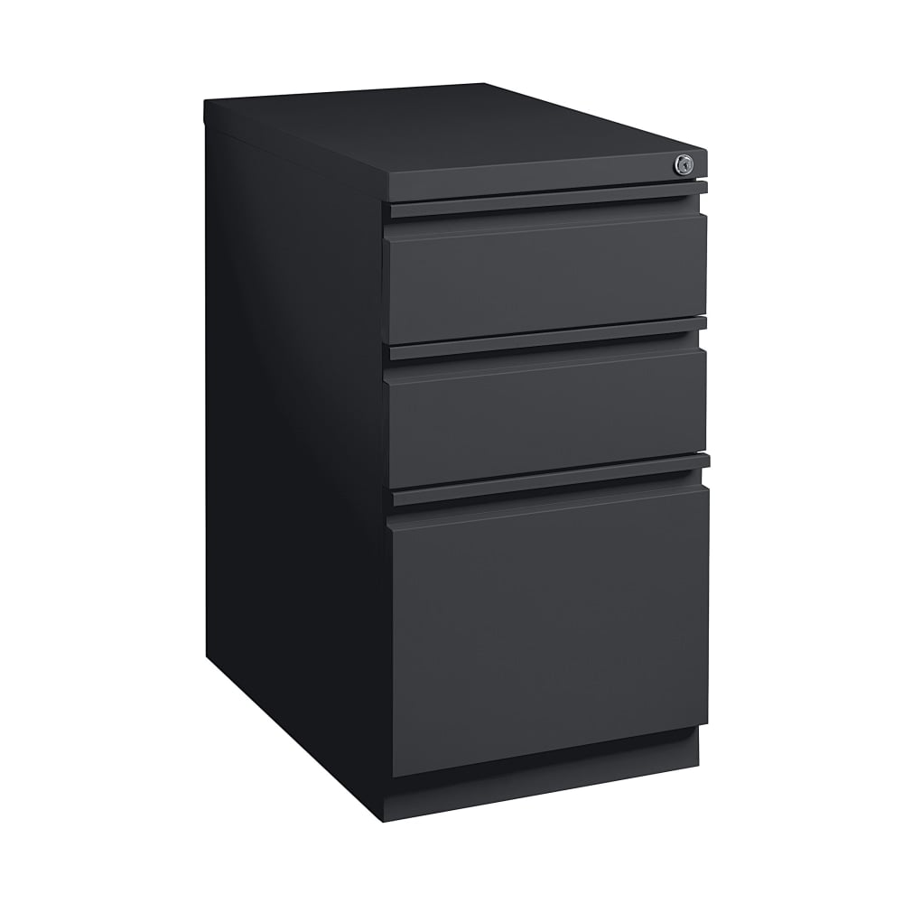 WorkPro 20inD Vertical 3-Drawer Mobile Pedestal File Cabinet, Black MPN:20975