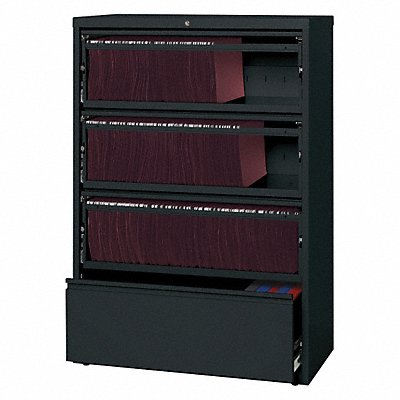 Lateral File Cabinet Blk 52 1/2 H Steel MPN:17899