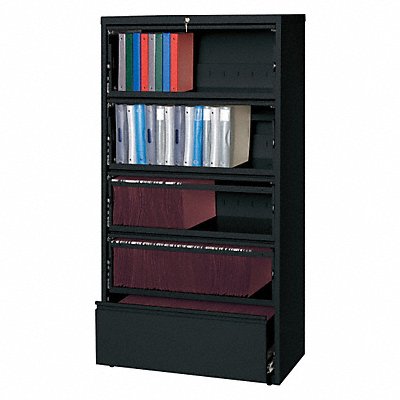 Lateral File Cabinet Blk 68 5/8 H Steel MPN:17902