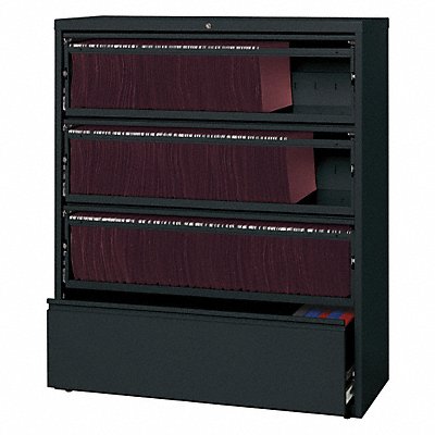 Lateral File Cabinet Blk 52 1/2 H MPN:17973