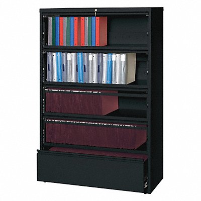 Lateral File Cabinet Blk 68 5/8 in H MPN:17976