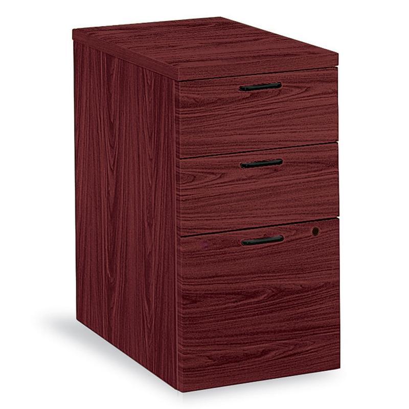 HON 10500 Full-Height 22-3/4inD Vertical 3-Drawer Mobile Pedestal Cabinet, Mahogany MPN:105102NN