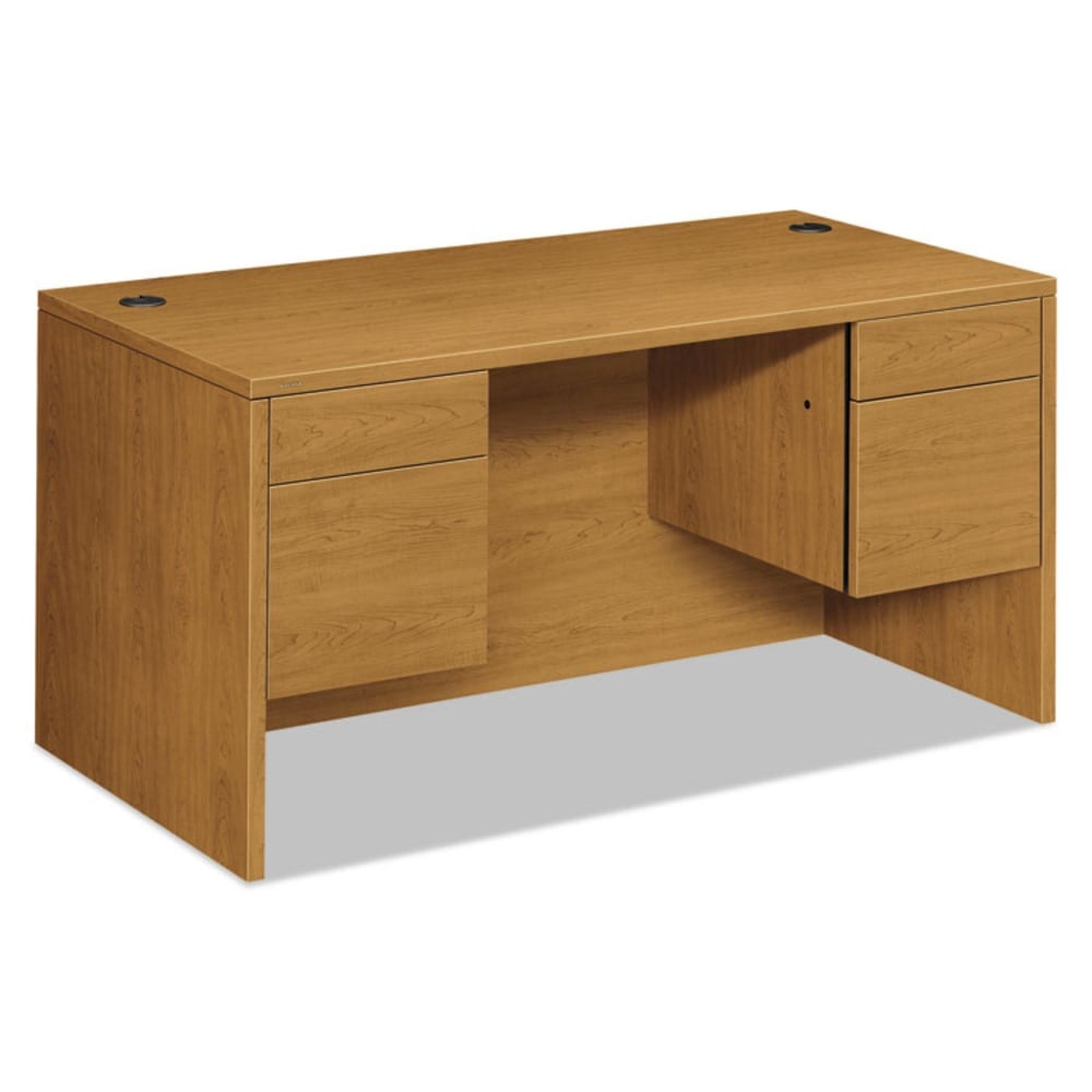 HON 10500 60inW Double-Pedestal Computer Desk, Harvest Cherry MPN:10573CC