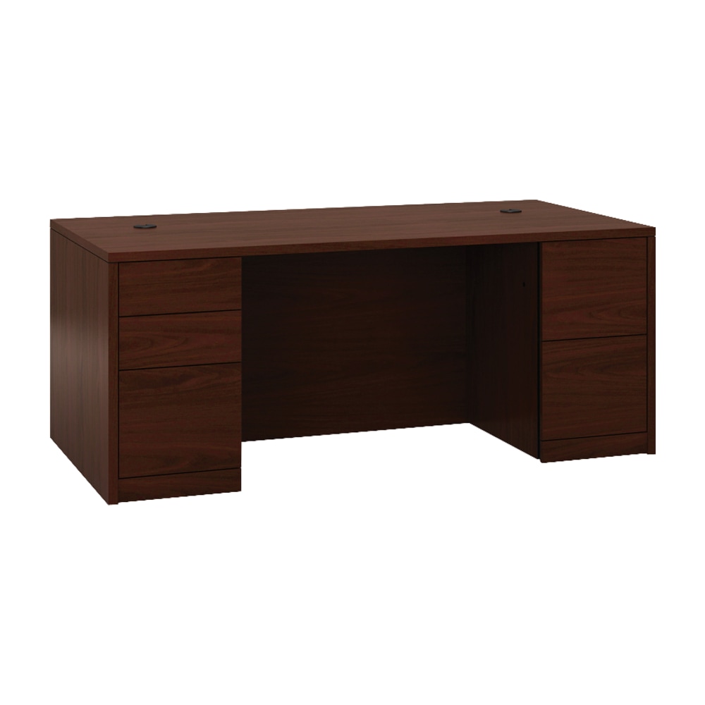 HON 10500 72inW Double-Pedestal Computer Desk With Full Pedestals, Mahogany MPN:105890NN