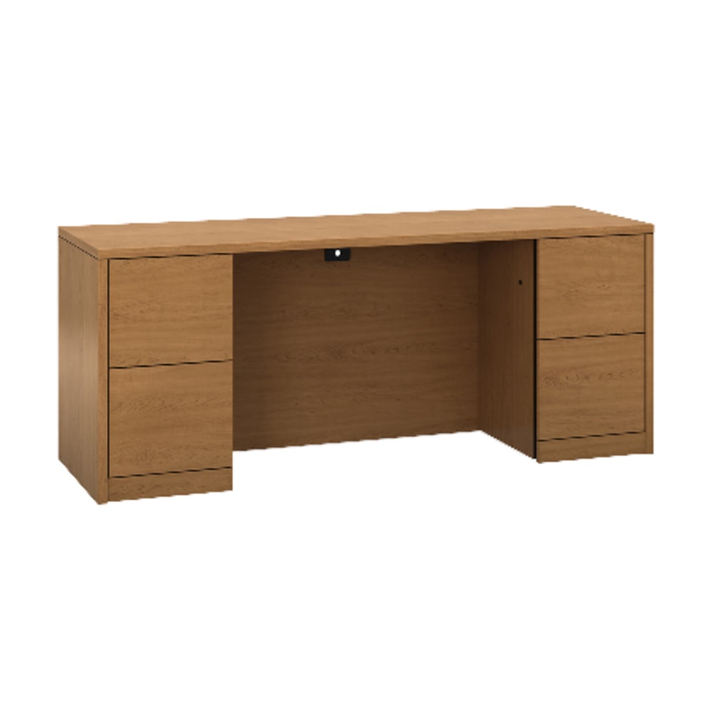 HON 10500 H105900 Kneespace Credenza - 2-Drawer - 72in x 24in x 29.5in x 1.1in - 2 - Material: Wood - Finish: Harvest, Laminate MPN:105900CC