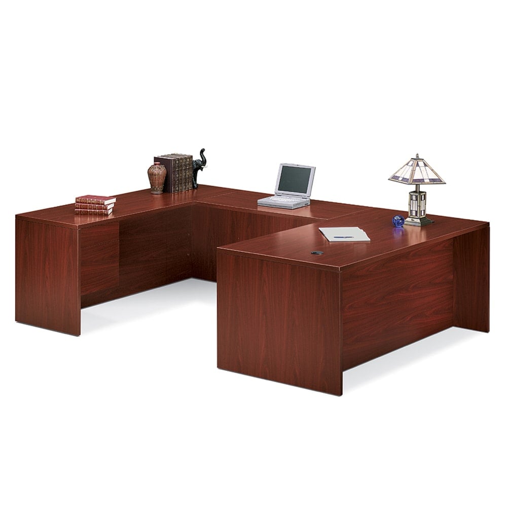 HON 10500 72inW Single-Pedestal Computer Desk Credenza With Pedestal On Left, Mahogany MPN:10546LNN