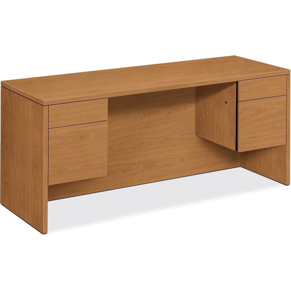 HON Box/File Kneespace 60inW Computer Desk Credenza, Harvest MPN:10565CC