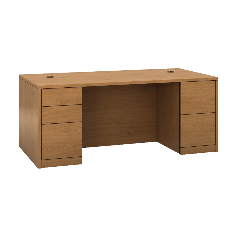 HON 10500 H105890 Pedestal Desk - 72in x 36in x 29.5in x 1.1in - 5 - Double Pedestal - Material: Wood - Finish: Harvest, Laminate MPN:105890CC