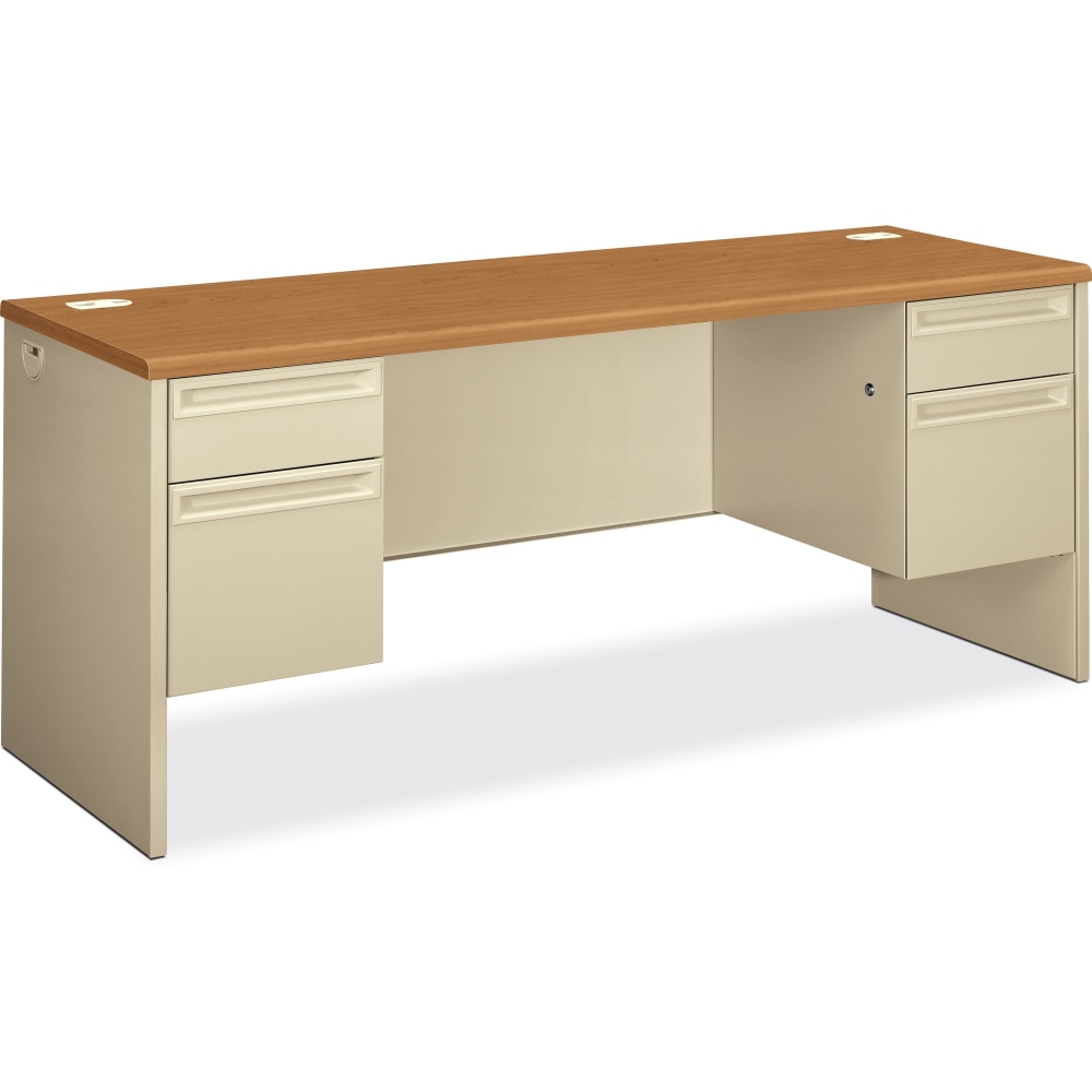 HON 38000 72inW Kneespace Computer Desk Credenza, Harvest/Putty MPN:38854CL