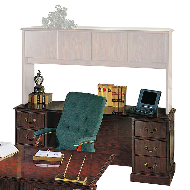 HON 94000 72inW Kneespace Computer Desk Credenza, Mahogany MPN:94243NN