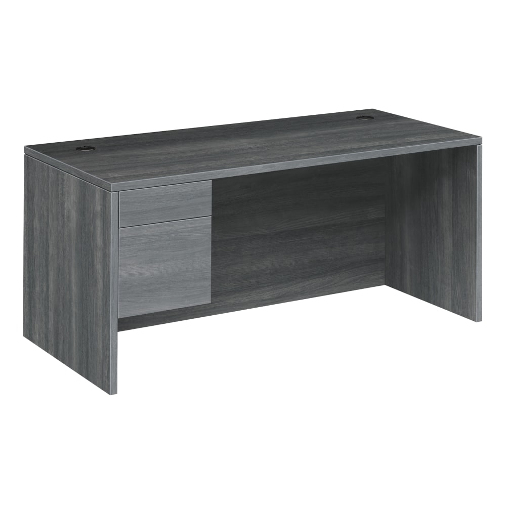 HON 10500 66inW 2-Drawer Left-Pedestal Computer Desk, Sterling Ash MPN:HON10584LLS1