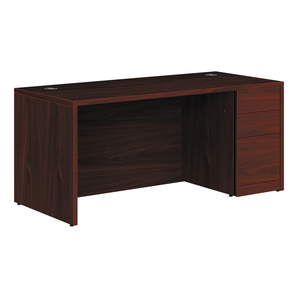 HON 10500 66inW 3-Drawer Right-Pedestal Computer Desk, Mahogany MPN:HON105897RNN