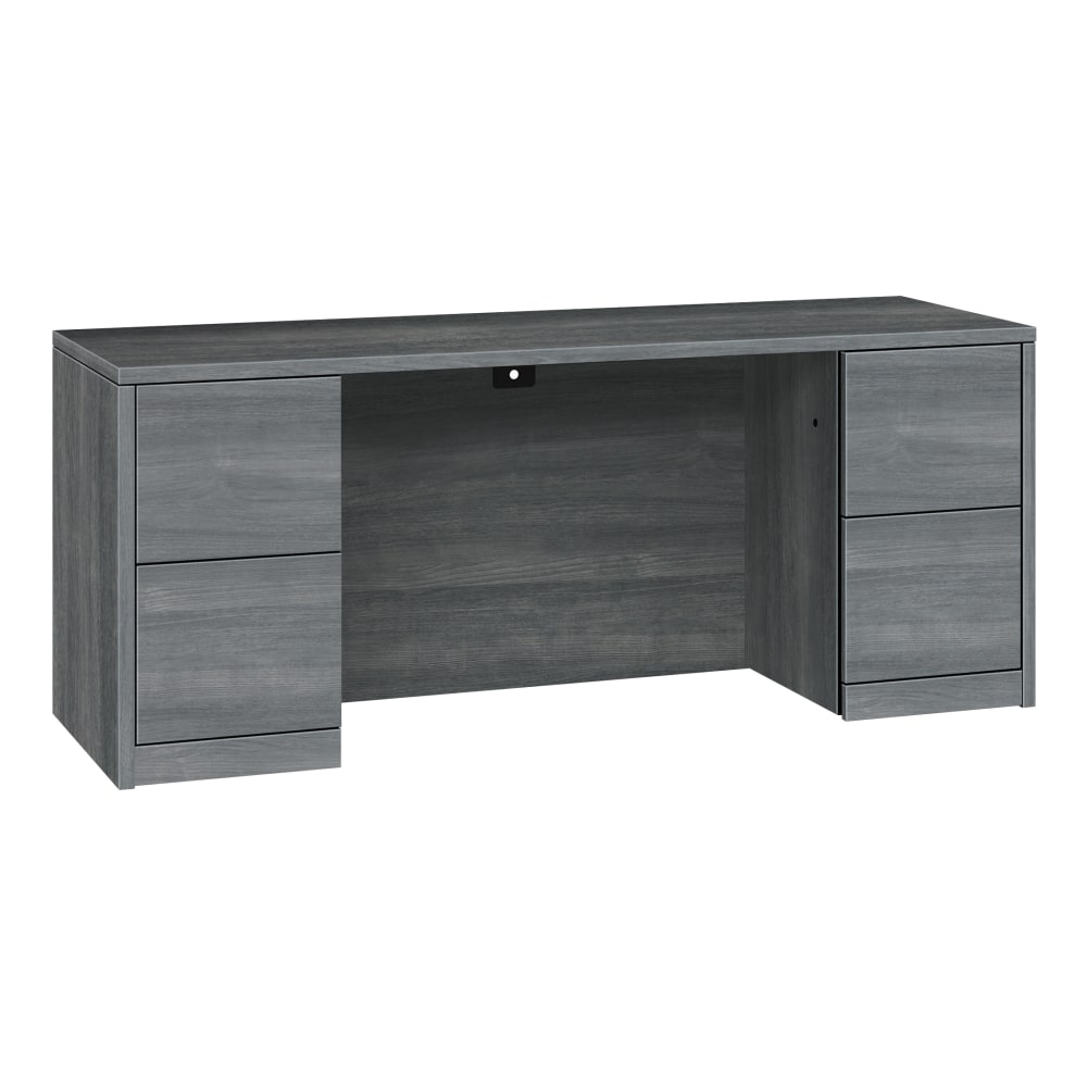 HON 10500 72inW 4-Drawer Pedestal Computer Desk, Sterling Ash MPN:HON105900LS1