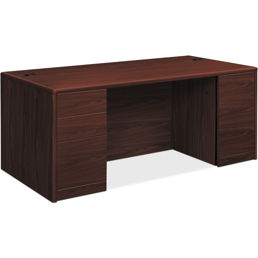 HON 10700 H10774 Pedestal Desk - 66in x 30in29.5in - 5 x Box, File Drawer(s) - Double Pedestal - Finish: Mahogany MPN:HON10774NN