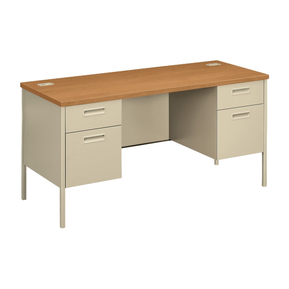 HON Metro Classic 60inW Computer Desk Credenza, Harvest/Putty MPN:P3231CL