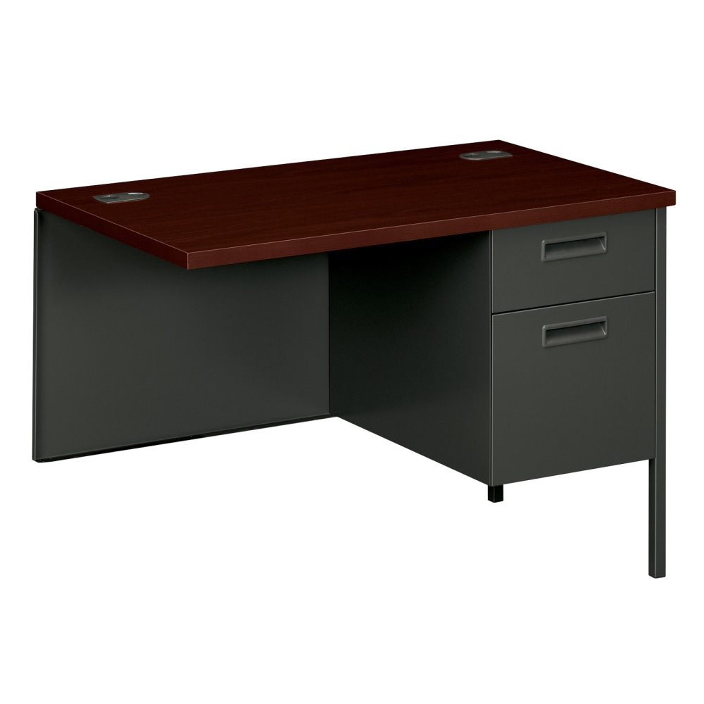 HON Metro Classic 42inW Right Desk Return, Mahogany/Charcoal MPN:P3235RNS